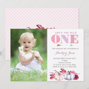 Sie ist das wilde ONE 1. Geburtstag Party, Herbst Einladung