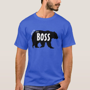 Sie ist der Boss Bär schwarze Silhouette T-Shirt