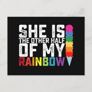 Sie ist die andere Hälfte meines Regenbogenschwuls Postkarte