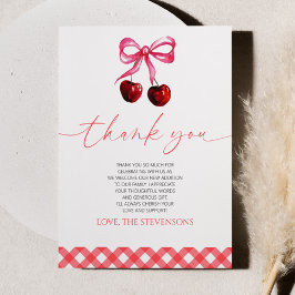Sie ist die Cherry auf der Top Bow Cherry Baby Dus Dankeskarte