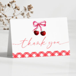 Sie ist die Cherry auf der Top Bow Cherry Baby Dus Dankeskarte