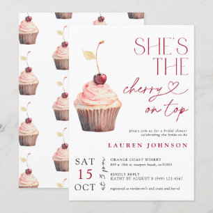 Sie ist die Cherry in Top Modern Bridal Einladung