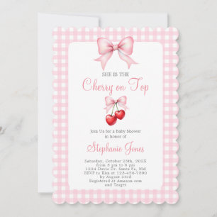 Sie ist die Cherry on Top Baby Shower Girl Einladung