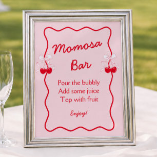 Sie ist die Kirsche auf dem Baby-Shower-Momosa-Bar Poster
