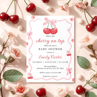 Sie ist die Kirsche auf dem Torten Baby Shower Ein Einladung