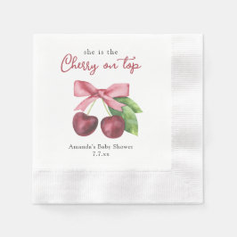 Sie ist die Kirsche auf der Babydusche Serviette
