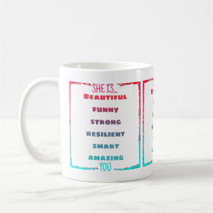 Sie ist du kaffeetasse