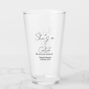 Sie ist ein Fang Champagnerflasche Junggesellinnen Glas