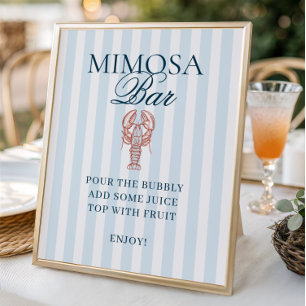 Sie ist ein Fang Lobster Gestreifte Mimosa Bar Poster