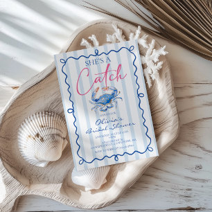 Sie ist ein Fang Preppy Coastal Crab Junggesellinn Einladung
