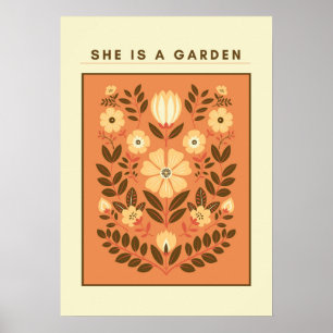 Sie ist ein Garten – Botanische Wandkunst (Terrako Poster