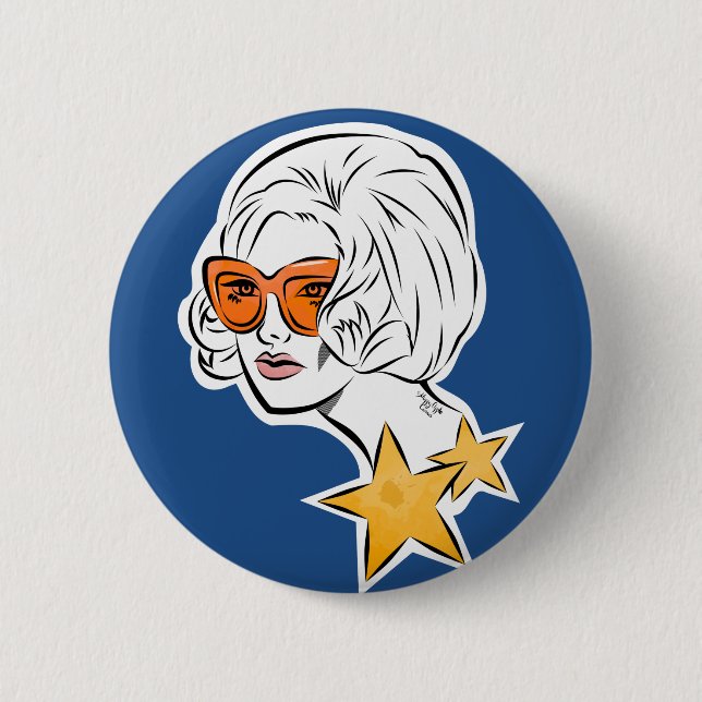 Sie ist ein Star Retro Style Button (Vorderseite)