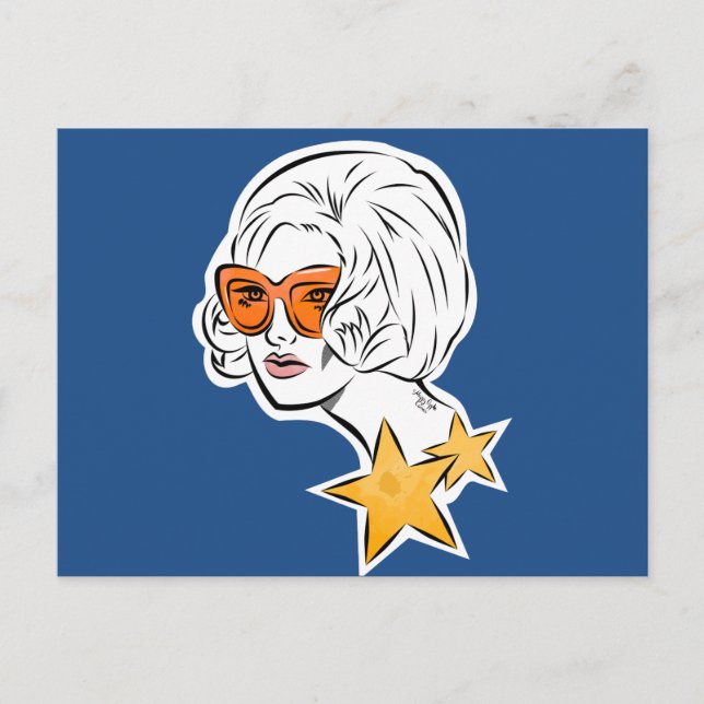 Sie ist ein Star Retro Style Postkarte (Vorderseite)