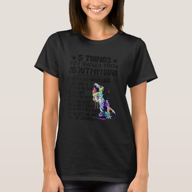 Sie ist ein verrückter Nanasaurus Dinosaurier Nana T-Shirt (Vorderseite)