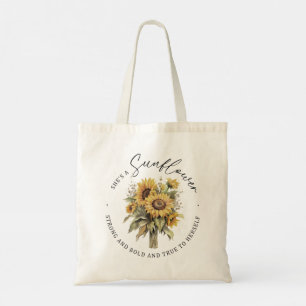 Sie ist eine Bohemische Sonnenblume, die Boho Flor Tragetasche