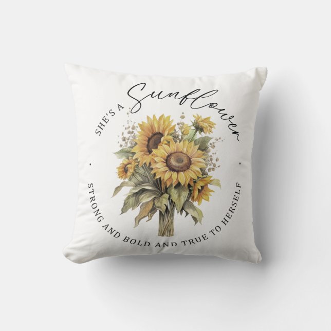 Sie ist eine Inspiration für Sonnenblumen Kissen (Vorderseite)