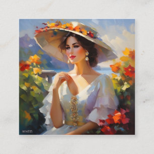 Sie ist eine schöne Frau, die Eleganz und mich aus Quadratische Visitenkarte