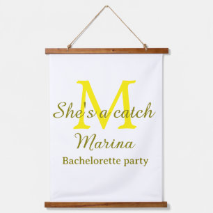 Sie ist eine unvergessliche Junggesellinnenparty m Wandteppich Mit Holzrahmen