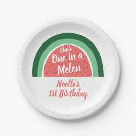 Sie ist eins in einem Melon, Watermelon Rainbow Bi Pappteller