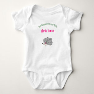Sie ist Fierce Niedlich Igel Baby Girl Baby Tuch Strampler