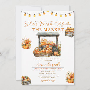 Sie ist frisch vom Market Pumpkin Brautparty Einladung