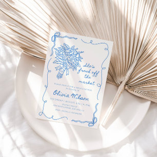 Sie ist frisch vom Markt Brautparty - Blumen Einladung