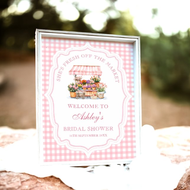 Sie ist frisch vom Markt Brautparty Willkommen Poster (Von Creator hochgeladen)