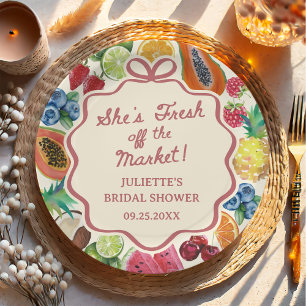 Sie ist frisch vom Markt Frücht Brautparty Pappteller