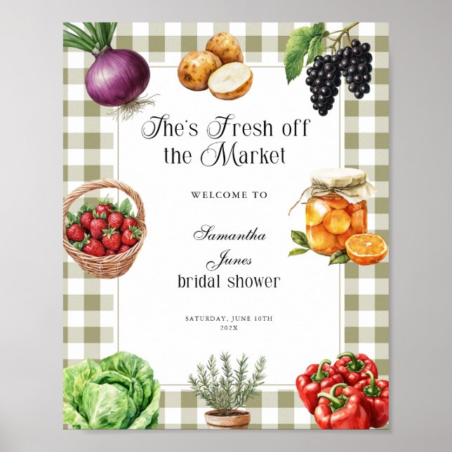 Sie ist frisch vom Markt Gingham-Brautjungfernpart Poster (Vorne)