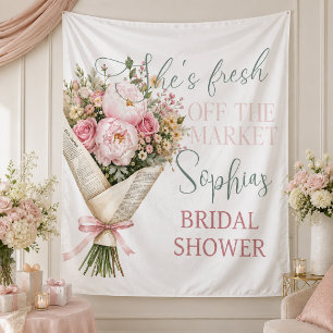 Sie ist frisch vom Markt Personalisierte Hochzeit Wandteppich