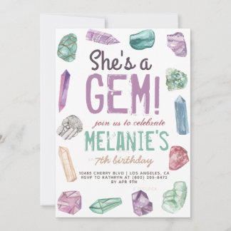 Sie ist Gem Geology Rock Birthday Einladung