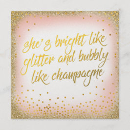 Sie ist hell wie Glitzer Bubbly Einladung Pearl