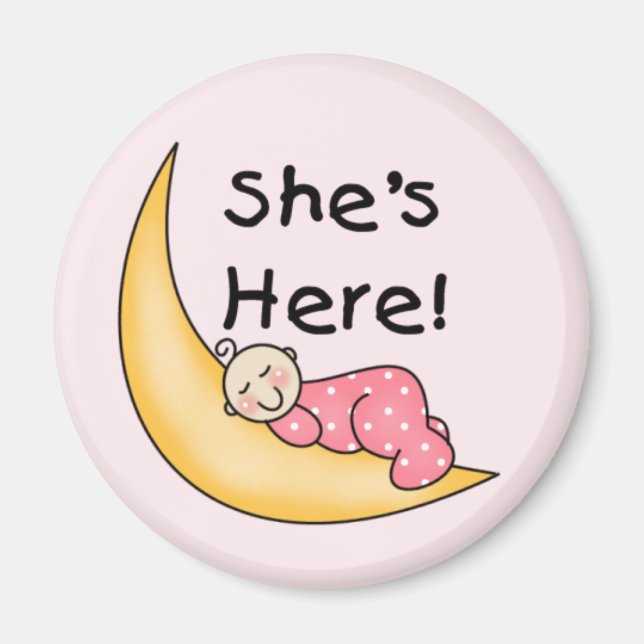 Sie ist hier Baby Girl Magnet (Vorne)