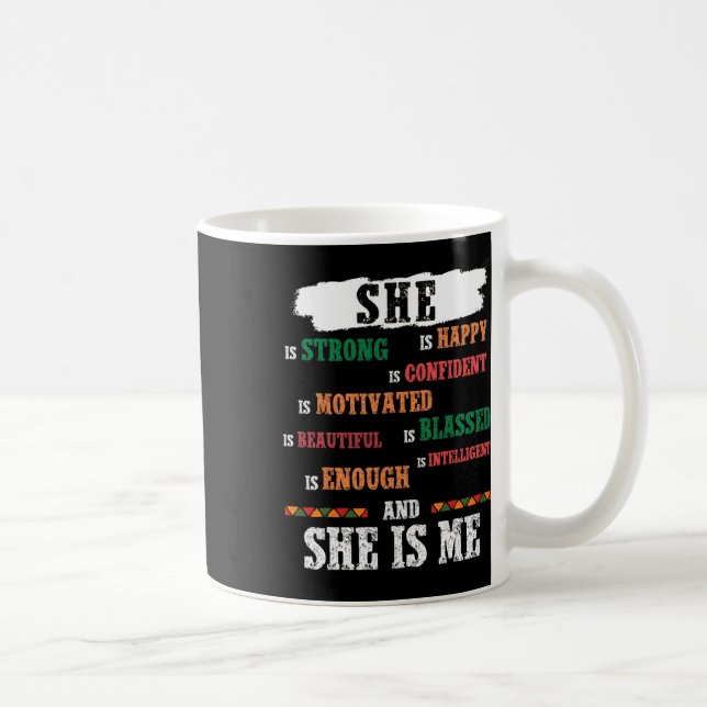 Sie ist ich schwarz Leben Problem schwarze Geschic Kaffeetasse (Rechts)