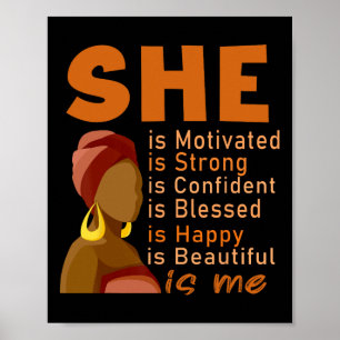 Sie Ist Ich Stark Gebildet Black History Month Fra Poster