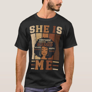 Sie Ist Ich Stark Gebildet Schwarz T-Shirt