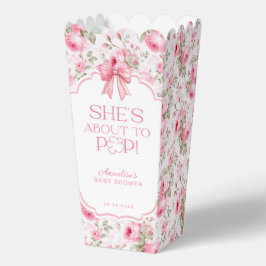 Sie ist im Begriff, Pink Bow Baby Shower Popcorn P Geschenkschachtel