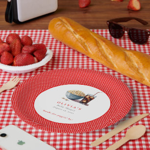 Sie ist im Begriff, Popcorn Soda Baby Shower Pop Pappteller