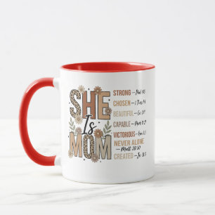 Sie ist Mama Tasse Florales Leopardenprint Mama