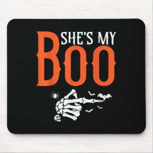 Sie ist mein Boo passende Halloween-Pyjama-Paare  Mousepad