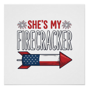 Sie ist mein Feuerwerk-Patriotisches-Paar-Design_1 Poster