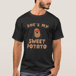 Sie ist mein süßes Potato Ich Yam lustige Erntedan T-Shirt