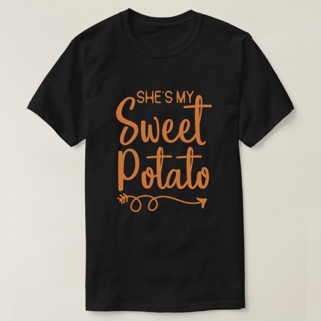 Sie ist meine süße Kartoffel, ich bin Erntedank Pa T-Shirt (Design vorne)