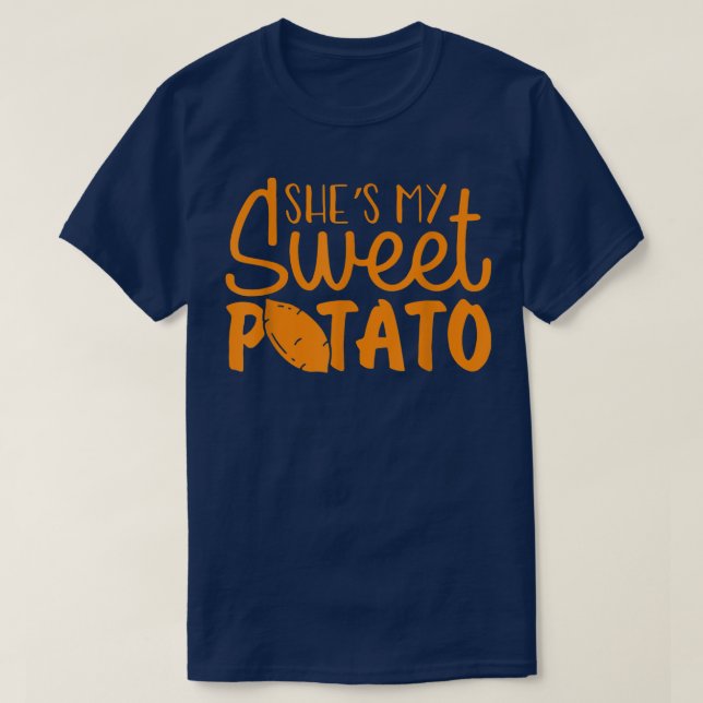 Sie ist meine süße Kartoffel, ich Yam Erntedank Co T-Shirt (Design vorne)