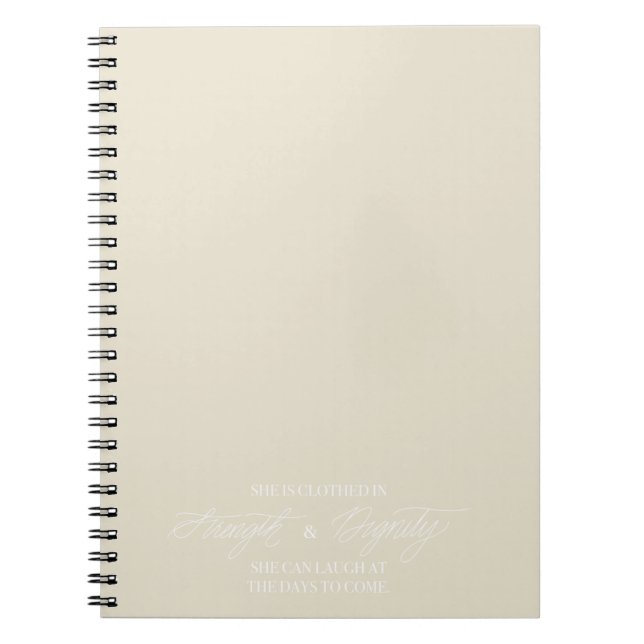 Sie ist mit einem Festigkeits- und Würde-Notebook  Notizblock (Vorderseite)