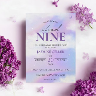 Sie ist On Cloud 9 Bachelorette Dreamy Pastel Sky Einladung