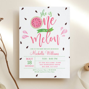 Sie ist One in a Melon Baby-Einladung zur Babypart Einladung