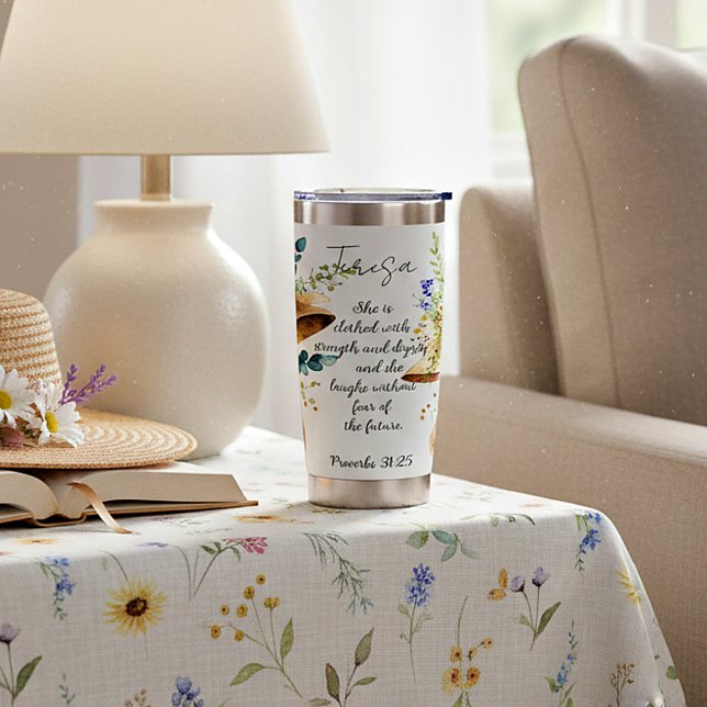 Sie ist personalisiert mit Kraft bekleidet Thermobecher (Von Creator hochgeladen)