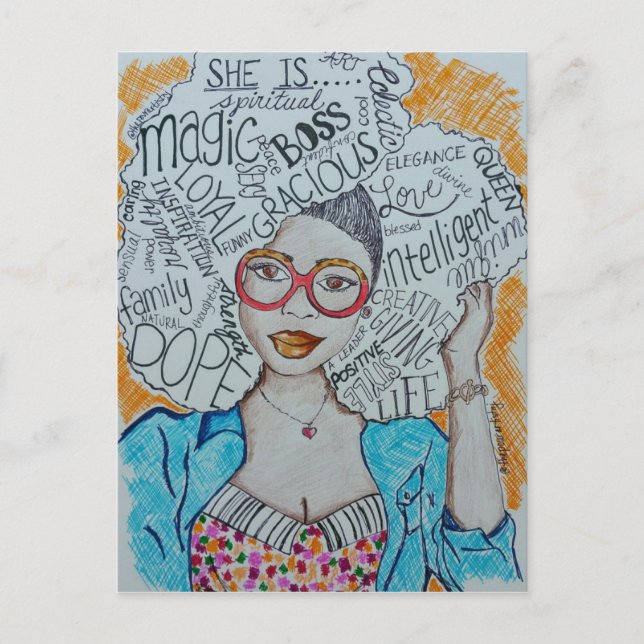 Sie ist... postkarte (Vorderseite)