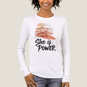 Sie ist Power - Abstrakte feminine Linie Kunst mit Tri-Blend Shirt
